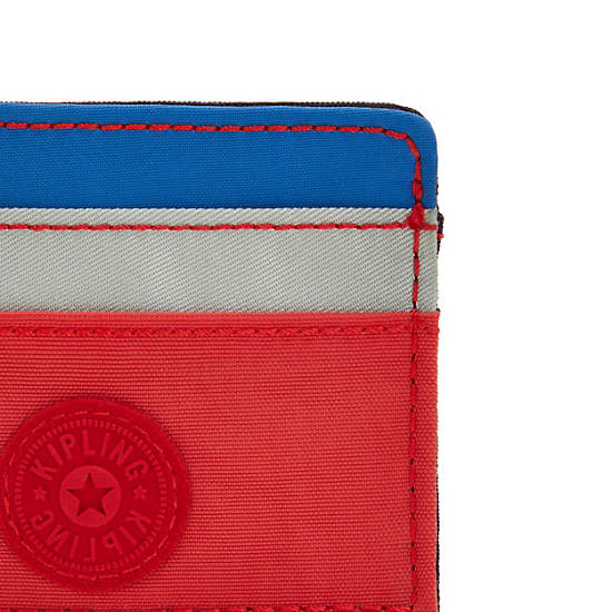 Kipling Cardy Card Holder Bags Blue Red Block | CA 2053NW